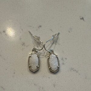 Kendra Scott Silver and White Dangle Earrings